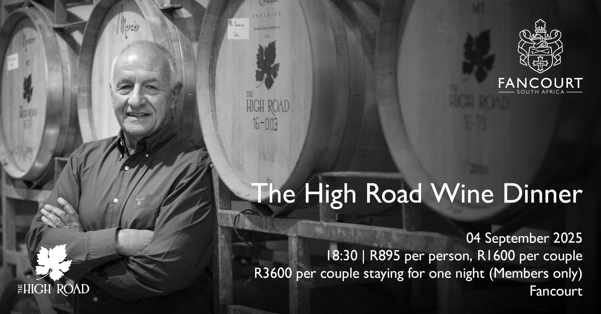Fancourt South Africa:  The High Road Wine Dinner on 4 September